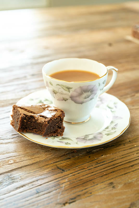 Mail order brownies Australia brownie with tea perfect combination